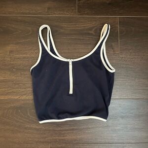 Cider Navy Tank Top with White Accents
